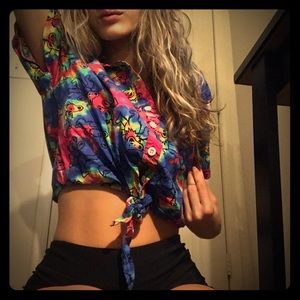 Grateful dead vintage tie crop top